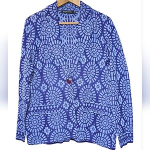 Misook Indigo Patterned Women's Cardigan